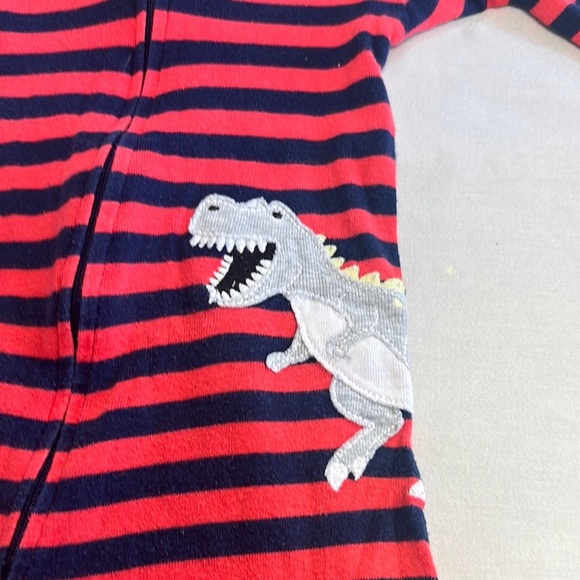 Carter's - Red and Navy Striped Onesie Sleeper with Dinosaur design - Picture 4 of 5